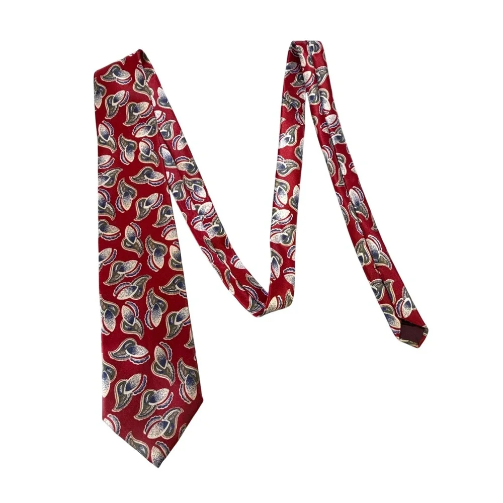 John Weitz Mens Red Paisley Silk‎ Blend Big & Tall Extra Long Necktie 3.75